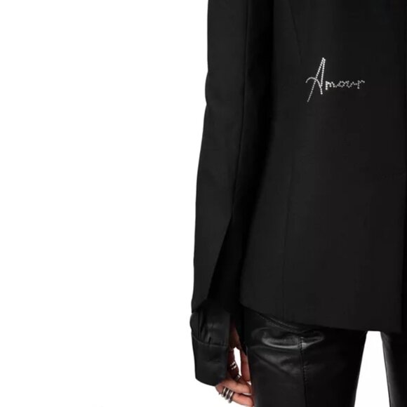 Zadig & Voltaire Very Strass Heart Blazer Size 38 FR, S/M US NEW - Picture 4 of 10